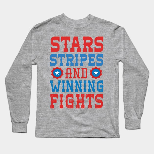 Stars Stripes And Winning Fights Long Sleeve T-Shirt by Eugenex